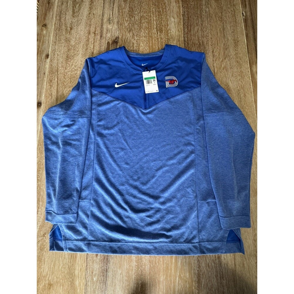 NWT Nike Quarter Zip SMU Mustangs College Jacket Two Tone Blue Mens XL NCAA 2021